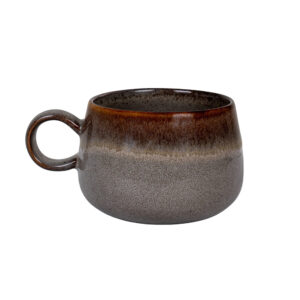 Tasse à café en céramique Selma en gris/marron