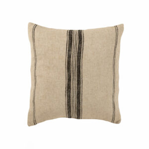 Coussin Lignes Lin Beige Carre