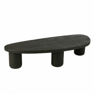 Table Basse Ovale Mdf Noir