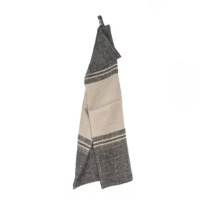 Torchon de cuisine en lin Dash - Noir Naturel - 50x70