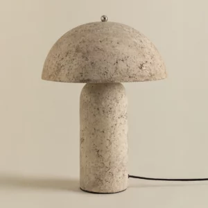 Lampe de table en papier mâché, beige