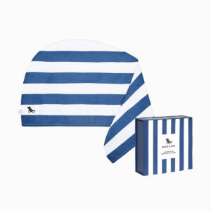 Serviettes pour cheveux à séchage rapide - Rayé bleu