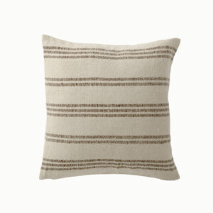 Coussin ligné Écru/Marron Foncé (A)