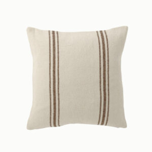 Coussin ligné Écru/Marron Foncé (B)